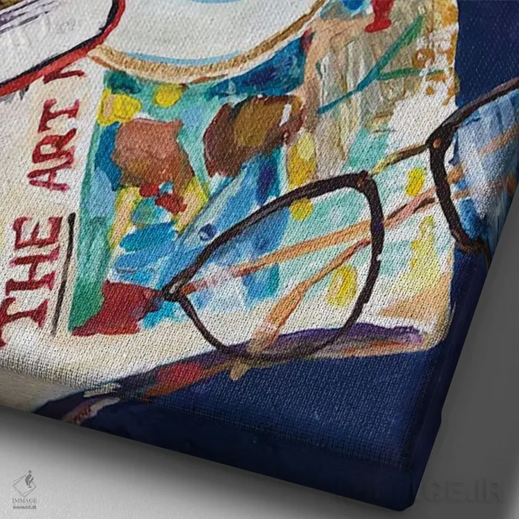 تابلو دکوراتیو اخبار صبحانه اثر آناستازیا مازور-اسکروبوا - نمای نزدیک بافت بوم