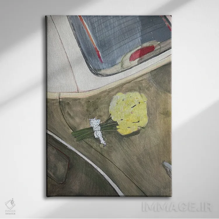 تابلو دکوراتیو دسته گل زرد اثر آناستازیا مازور-اسکروبوا - نمای روبهرو روی دیوار