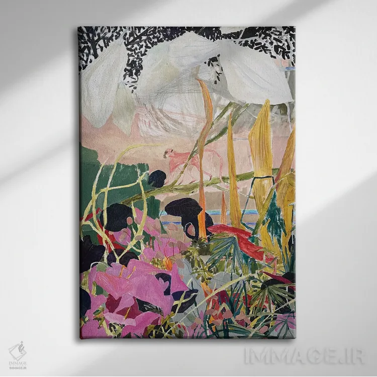 تابلو انتزاعی میمون اثر آناستازیا مازور-اسکروبوا - نمای روبهرو روی دیوار