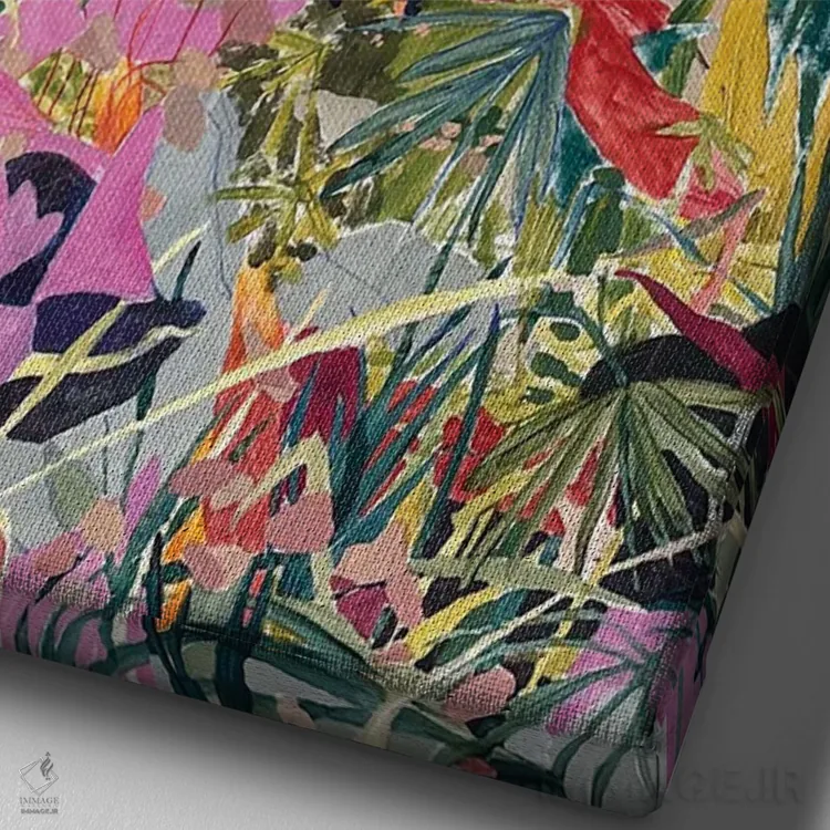 تابلو انتزاعی میمون اثر آناستازیا مازور-اسکروبوا - نمای نزدیک بافت بوم