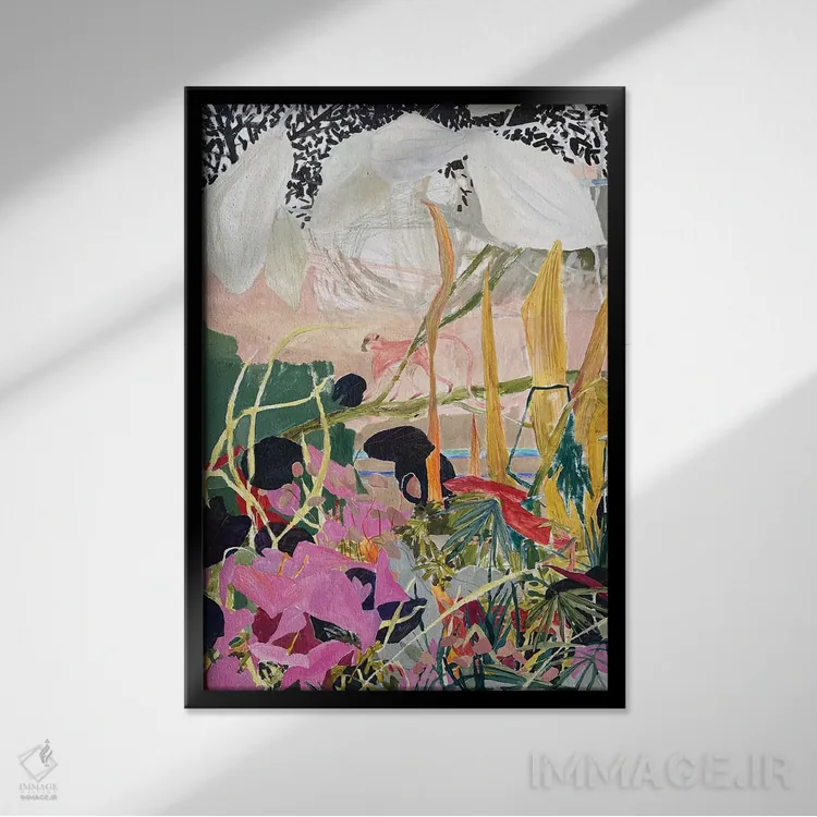 تابلو انتزاعی میمون اثر آناستازیا مازور-اسکروبوا - نمای قابدار مشکی
