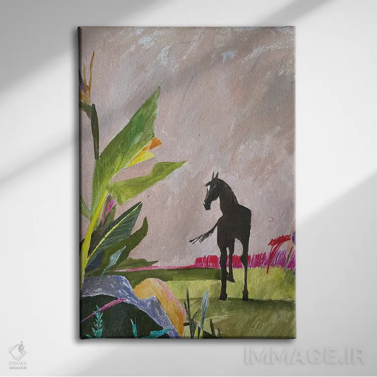 تابلو دکوراتیو اسب اثر آناستازیا مازور-اسکروبوا - نمای روبهرو روی دیوار