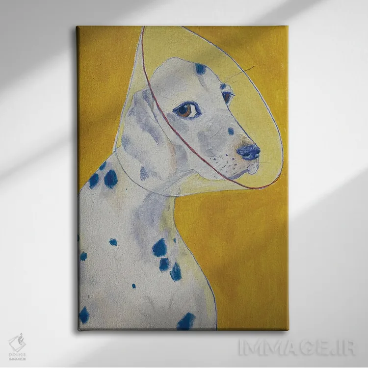 تابلو دکوراتیو دالماتین ۲ اثر آناستازیا مازور-اسکروبوا - نمای روبهرو روی دیوار