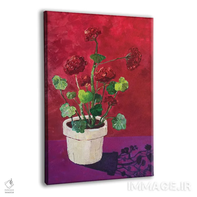 تابلو دکوراتیو شمعدانی قرمز اثر آناستازیا مازور-اسکروبوا - نمای پرسپکتیو محصول