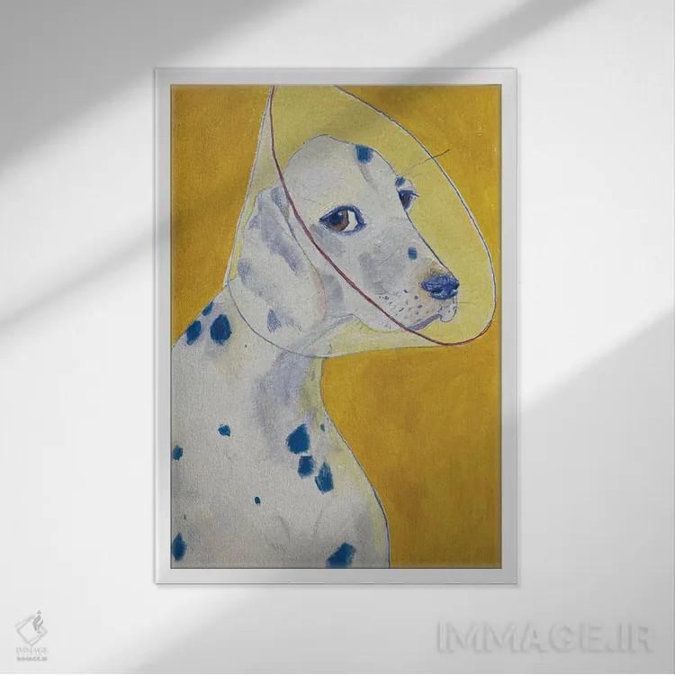 تابلو دکوراتیو دالماتین ۲ اثر آناستازیا مازور-اسکروبوا - نمای قابدار سفید