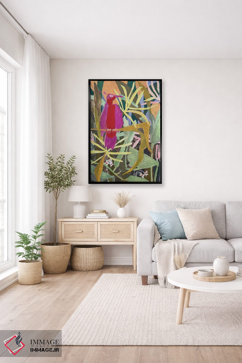 تابلو دکوراتیو پرنده باغچه اثر آناستازیا مازور-اسکروبوا - D5B
