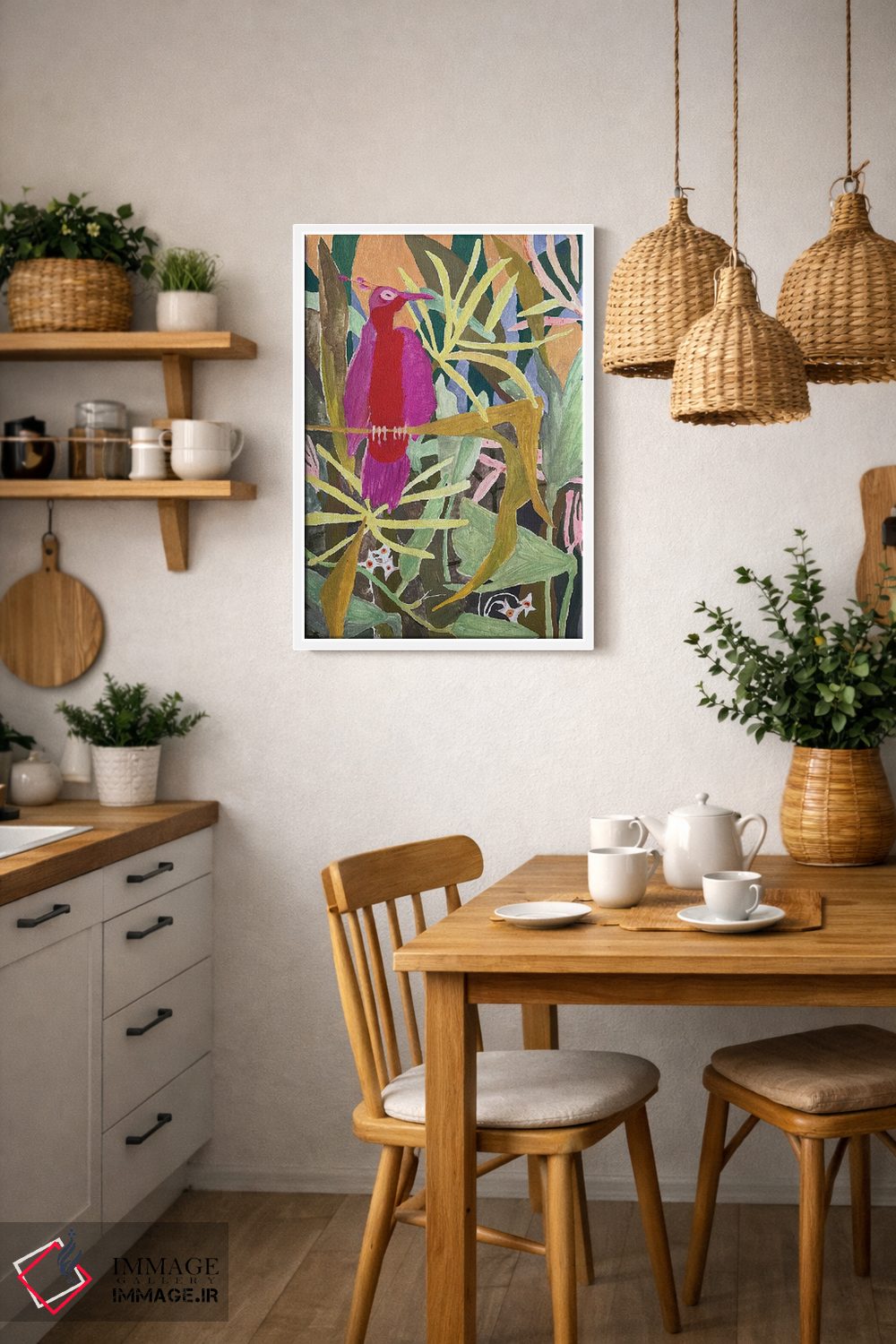 تابلو دکوراتیو پرنده باغچه اثر آناستازیا مازور-اسکروبوا - D3W