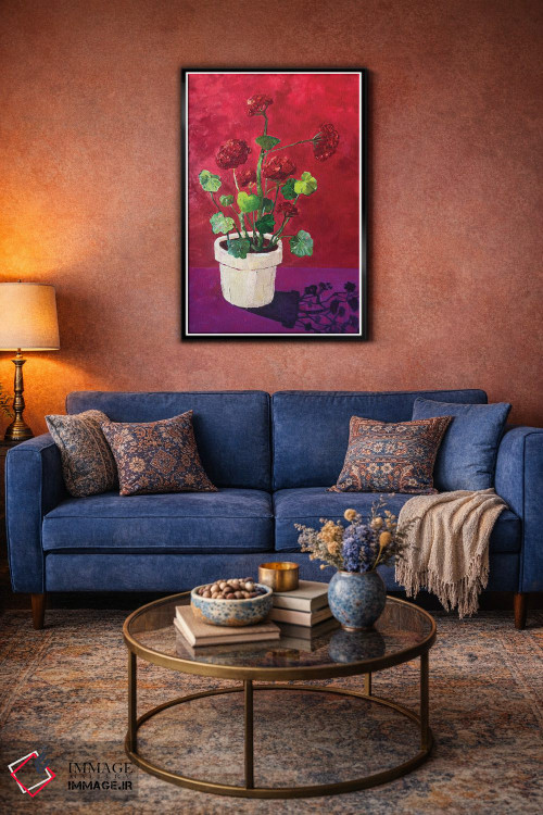 تابلو دکوراتیو شمعدانی قرمز اثر آناستازیا مازور-اسکروبوا - D5B