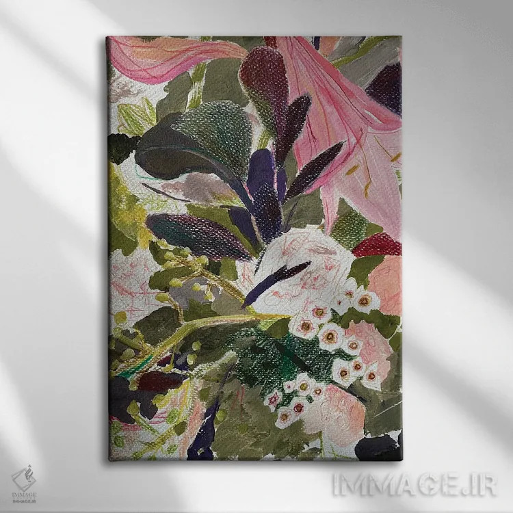 تابلو انتزاعی طرح گل چهارم اثر آناستازیا مازور-اسکروبوا - نمای روبهرو روی دیوار