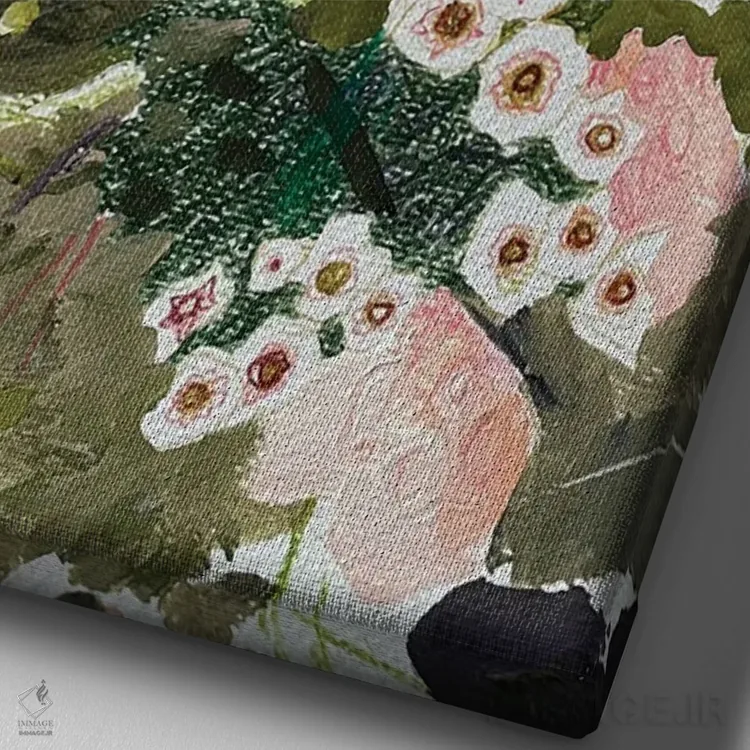 تابلو انتزاعی طرح گل چهارم اثر آناستازیا مازور-اسکروبوا - نمای نزدیک بافت بوم