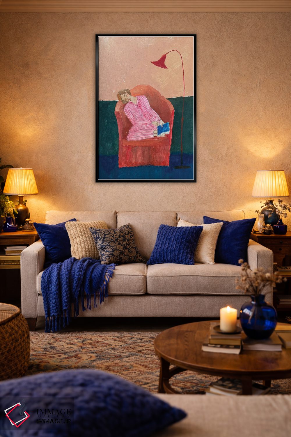 تابلو دکوراتیو مطالعه شبانه اثر آناستازیا مازور-اسکروبوا - D5B