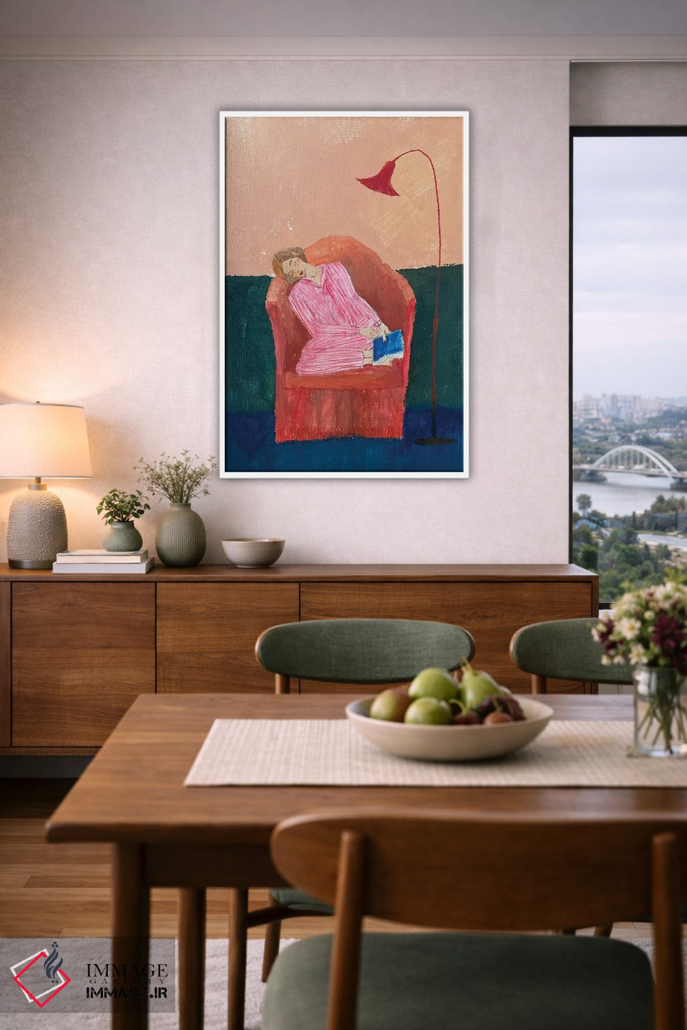 تابلو دکوراتیو مطالعه شبانه اثر آناستازیا مازور-اسکروبوا - D6W