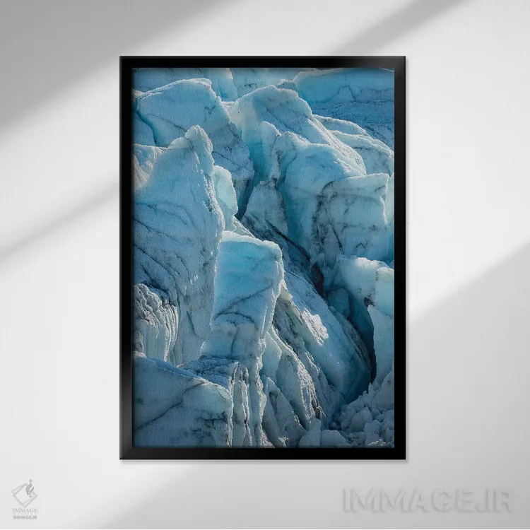 تابلو دکوراتیو Greenland,یخچال راسل. چشم اندازی در نزدیکی ورقه یخی گرینلند… اثر مارتین زویک - نمای قابدار مشکی