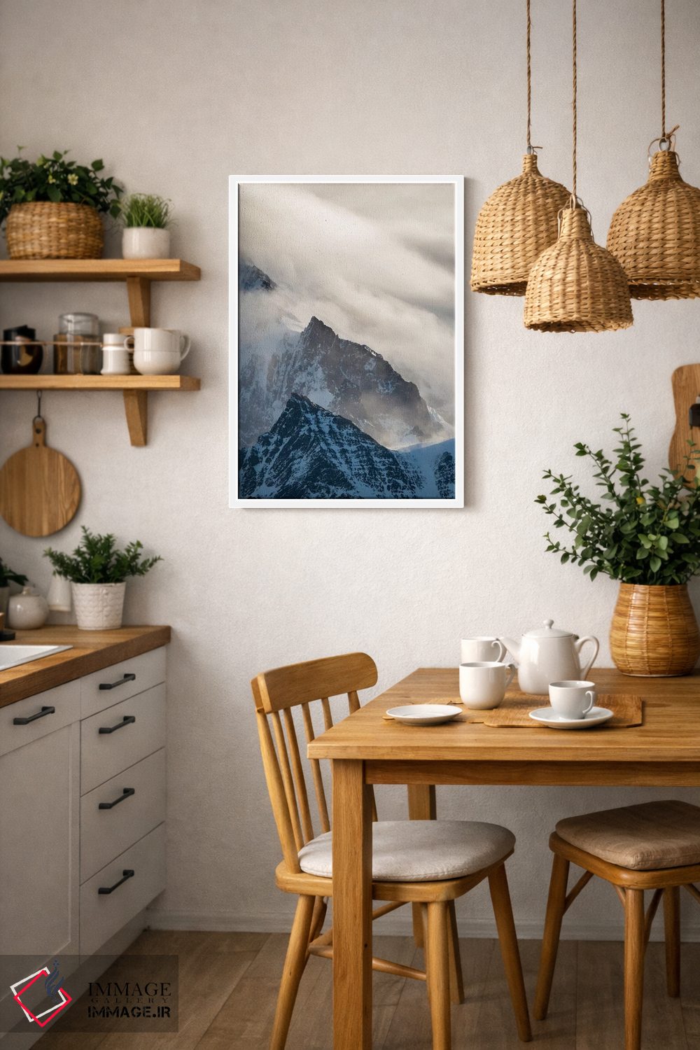 تابلو دکوراتیو ابرهای طوفانی معمولی بر فراز کوه های رشته کوه آلردایس اثر مارتین زویک - D2W