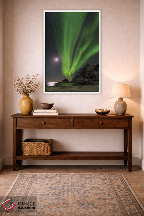 تابلو دکوراتیو island Vestvagoy. Lofoten Islands. Norway II,شفق قطبی بالای… اثر مارتین زویک - D2W