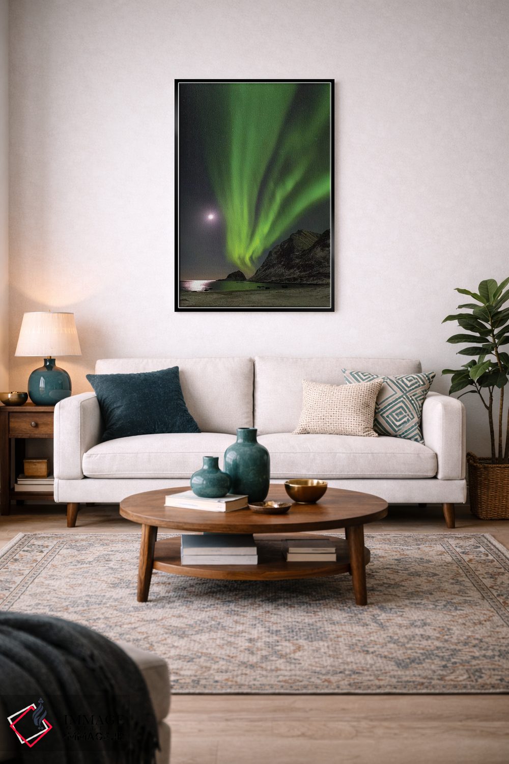 تابلو دکوراتیو island Vestvagoy. Lofoten Islands. Norway II,شفق قطبی بالای… اثر مارتین زویک - D4B