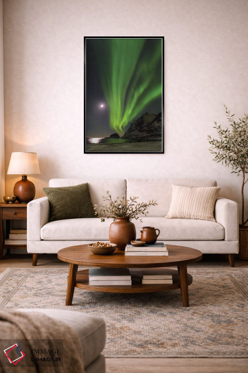 تابلو دکوراتیو island Vestvagoy. Lofoten Islands. Norway II,شفق قطبی بالای… اثر مارتین زویک - D5B