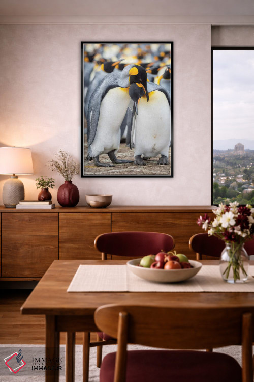 تابلو دکوراتیو نمایش خواستگاری پنگوئن شاه در جزایر فالکلند اثر مارتین زویک - D4B