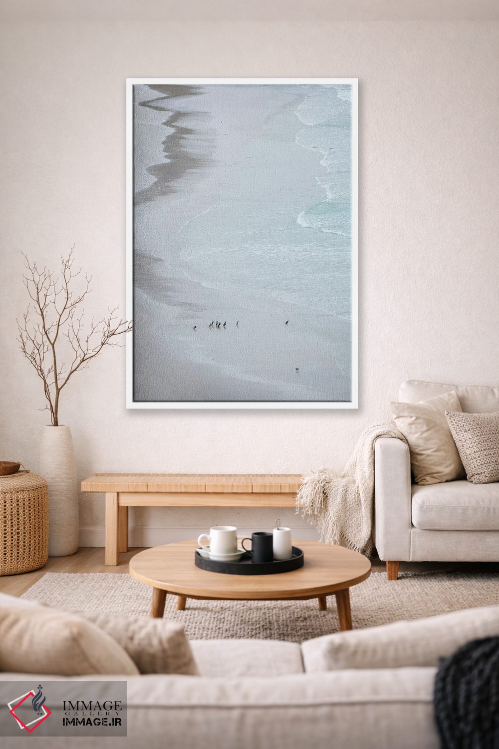 تابلو دکوراتیو Falkland Islands.,گروهی از پنگوئن ماژلانیک روی ساحل خلوت، ج… اثر مارتین زویک - D1W