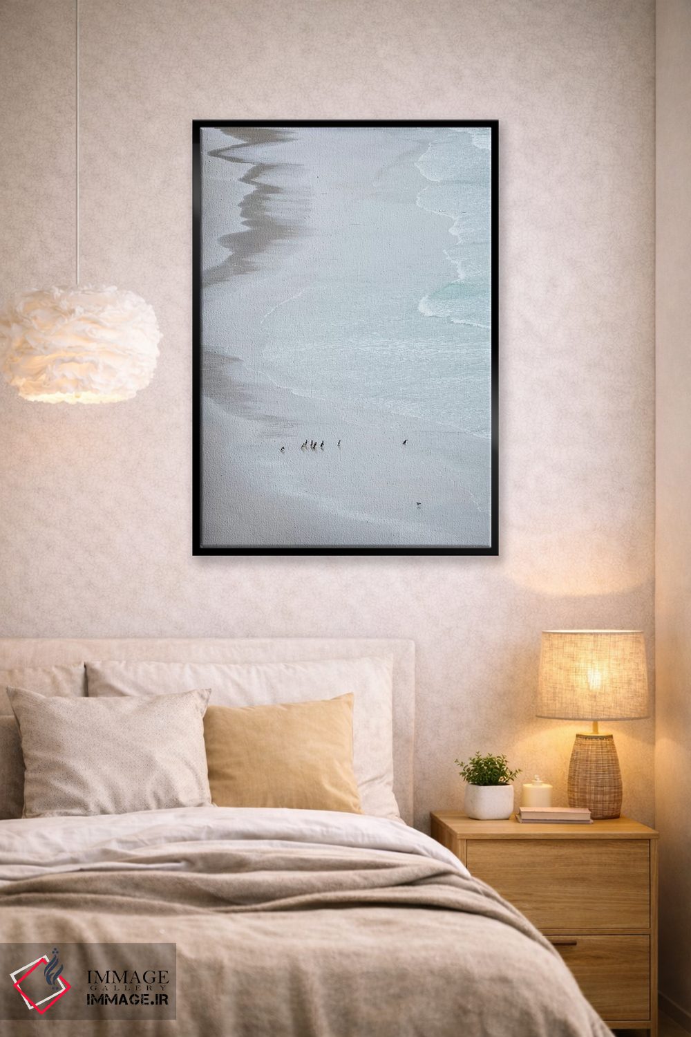 تابلو دکوراتیو Falkland Islands.,گروهی از پنگوئن ماژلانیک روی ساحل خلوت، ج… اثر مارتین زویک - D2B