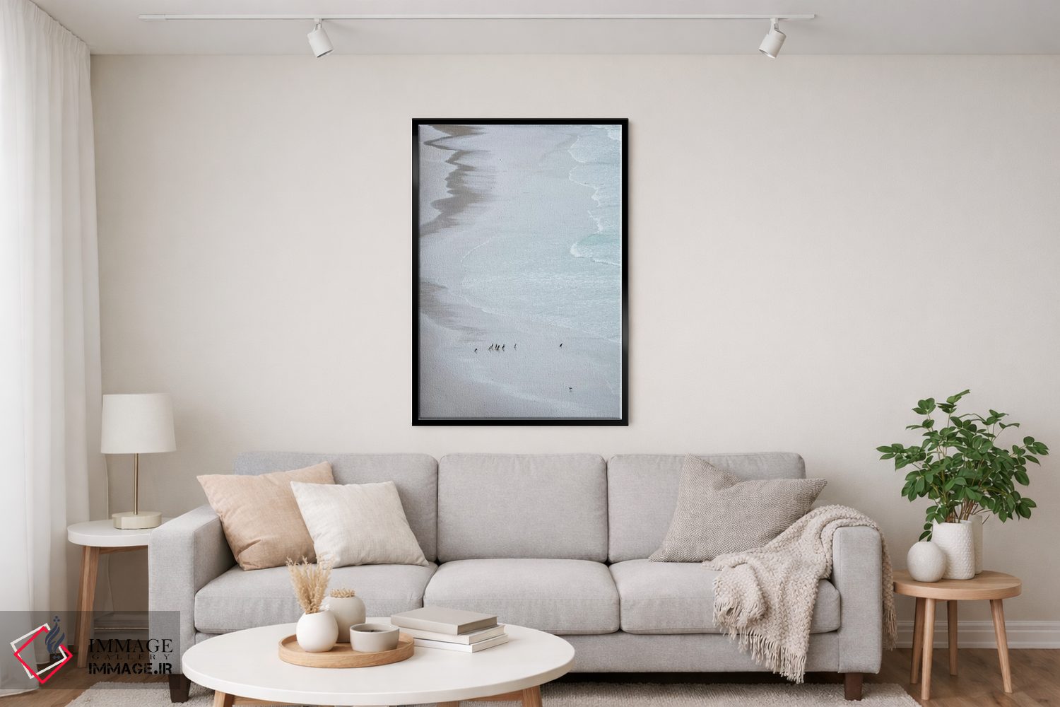 تابلو دکوراتیو Falkland Islands.,گروهی از پنگوئن ماژلانیک روی ساحل خلوت، ج… اثر مارتین زویک - D4B