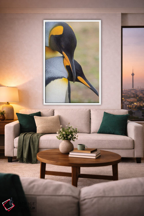 تابلو دکوراتیو نمایش خواستگاری پنگوئن شاه در جزایر فالکلند اثر مارتین زویک - D2W