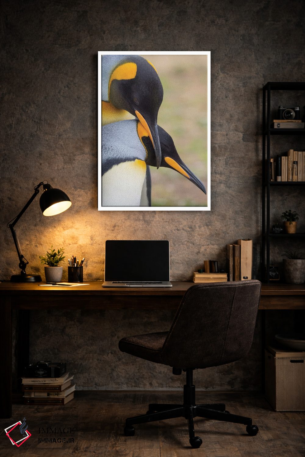 تابلو دکوراتیو نمایش خواستگاری پنگوئن شاه در جزایر فالکلند اثر مارتین زویک - D5W