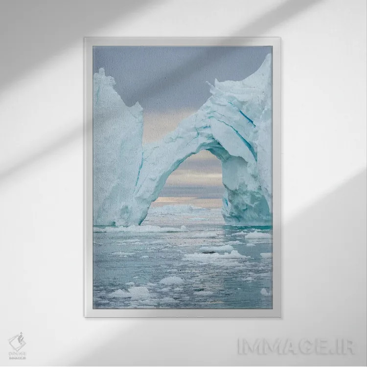تابلو دکوراتیو Greenland.,یخ دره ایلولیسات در خلیج دیسکو. این یخ دره به عن… اثر مارتین زویک - نمای قابدار سفید