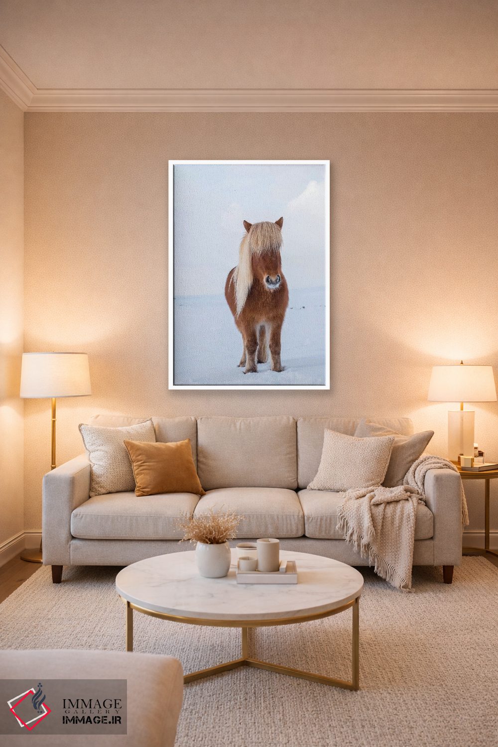 تابلو دکوراتیو Iceland,اسب سنتی ایسلندی در برف تازه، ایسلند اثر مارتین زویک - D3W