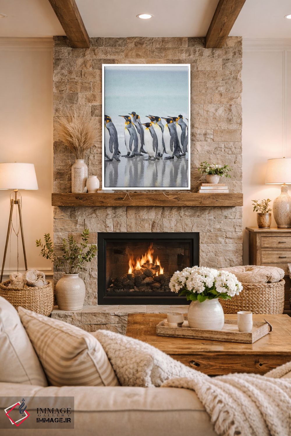 تابلو دکوراتیو پنگوئن شاه در جزایر فالکلند اثر مارتین زویک - D1W