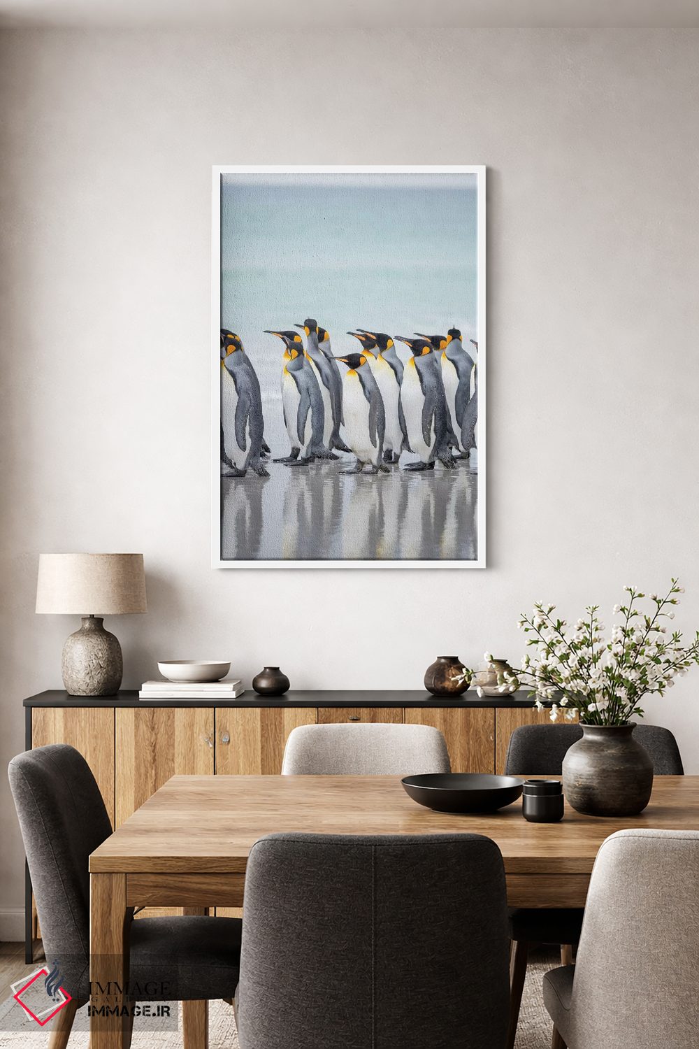 تابلو دکوراتیو پنگوئن شاه در جزایر فالکلند اثر مارتین زویک - D3W