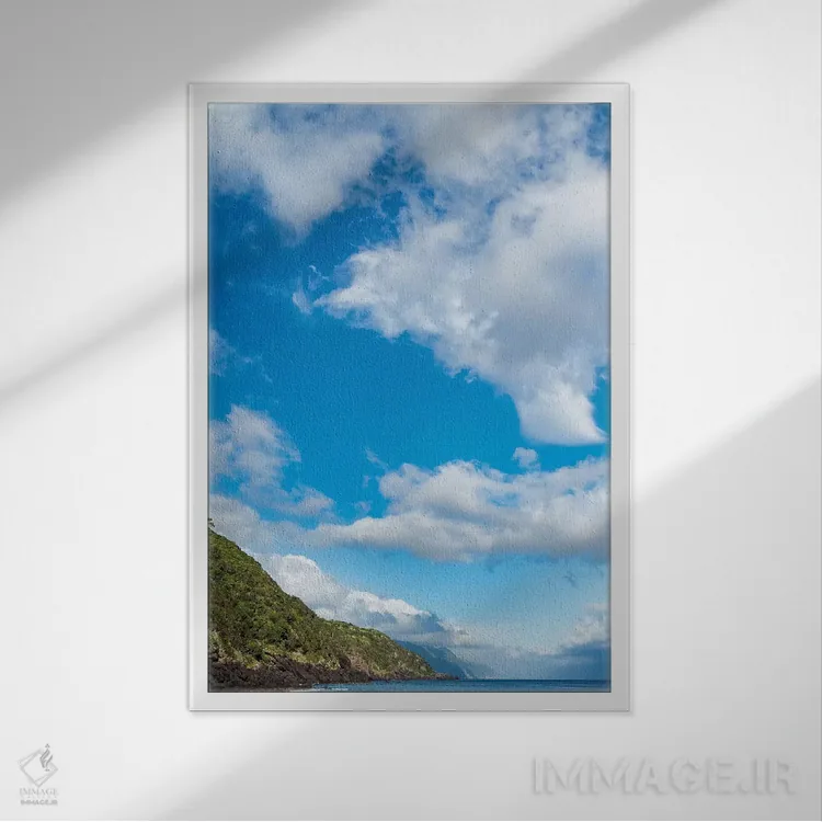 تابلو دکوراتیو View Along The Southern Coast. Sao Jorge Island, Azores, Po… اثر مارتین زویک - نمای قابدار سفید