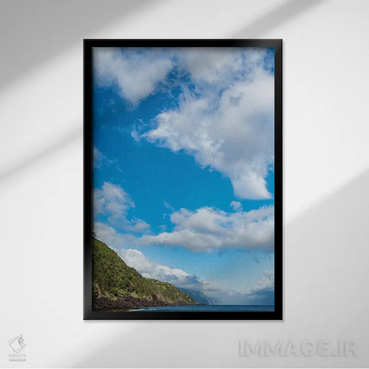 تابلو دکوراتیو View Along The Southern Coast. Sao Jorge Island, Azores, Po… اثر مارتین زویک - نمای قابدار مشکی