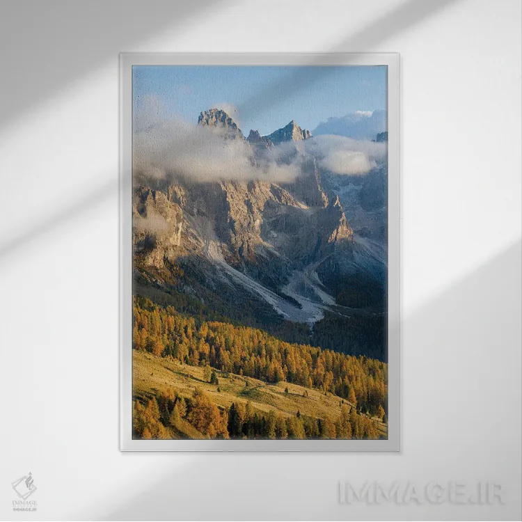 تابلو دکوراتیو Italy,قله های مرتفع مشرف به وال ونه جیا، گروه پالا در دولوم… اثر مارتین زویک - نمای قابدار سفید