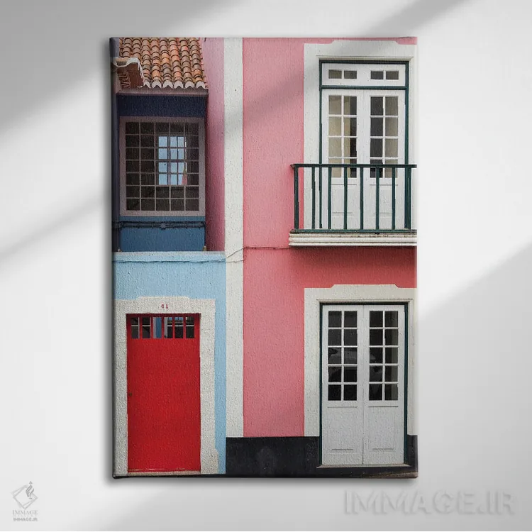 تابلو دکوراتیو نمای سنتی خانه ها در مرکز تاریخی. مرکز تاریخی آنگرا دو هیرو… اثر مارتین زویک - نمای روبهرو روی دیوار