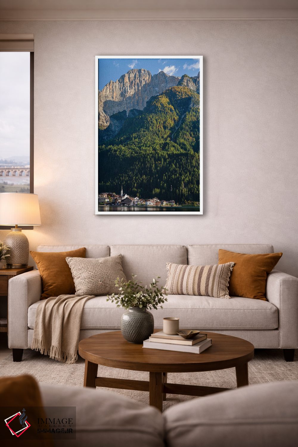 تابلو دکوراتیو an icon of the dolomites in the Veneto,دهکده آلگه کنار دریا… اثر مارتین زویک - D2W