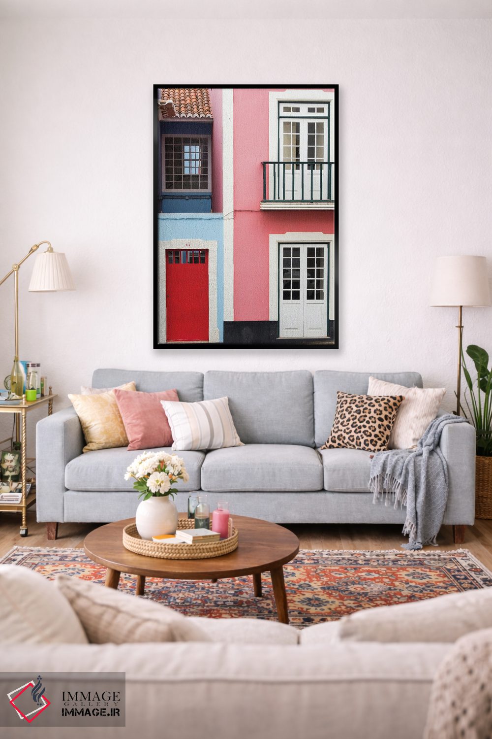 تابلو دکوراتیو نمای سنتی خانه ها در مرکز تاریخی. مرکز تاریخی آنگرا دو هیرو… اثر مارتین زویک - D1B