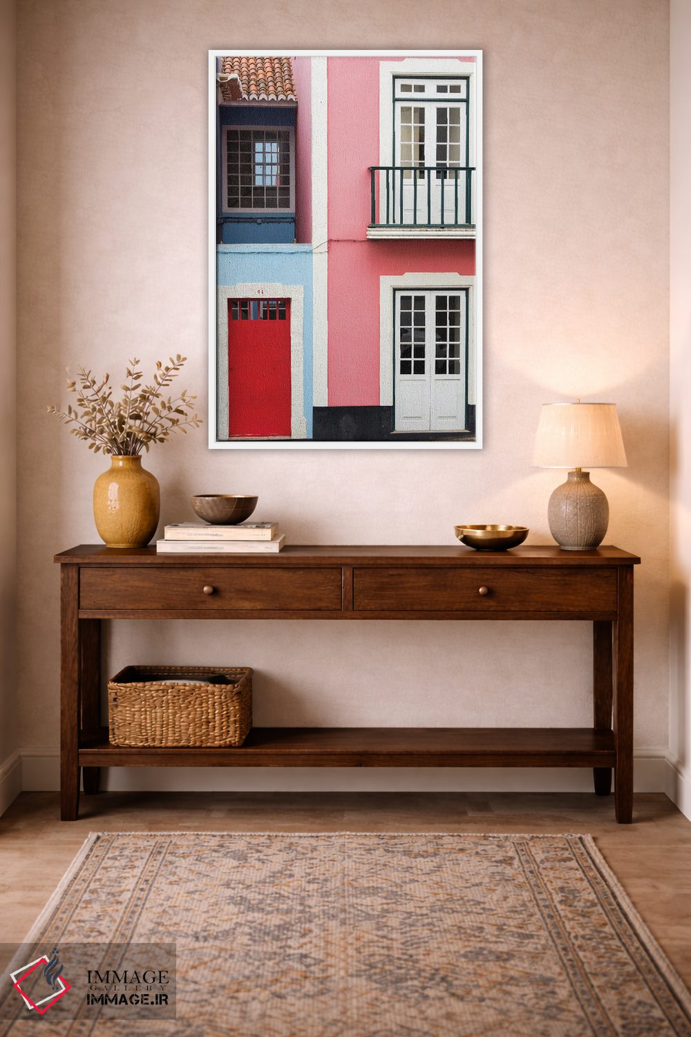 تابلو دکوراتیو نمای سنتی خانه ها در مرکز تاریخی. مرکز تاریخی آنگرا دو هیرو… اثر مارتین زویک - D2W