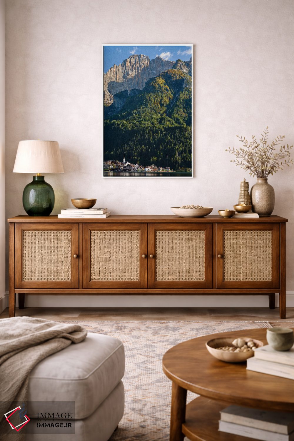 تابلو دکوراتیو an icon of the dolomites in the Veneto,دهکده آلگه کنار دریا… اثر مارتین زویک - D3W
