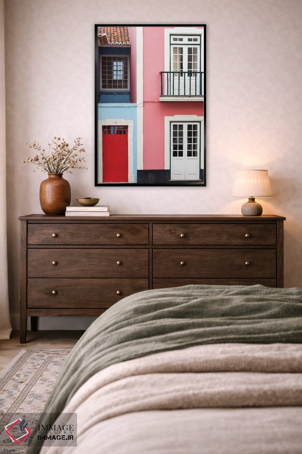 تابلو دکوراتیو نمای سنتی خانه ها در مرکز تاریخی. مرکز تاریخی آنگرا دو هیرو… اثر مارتین زویک - D5B