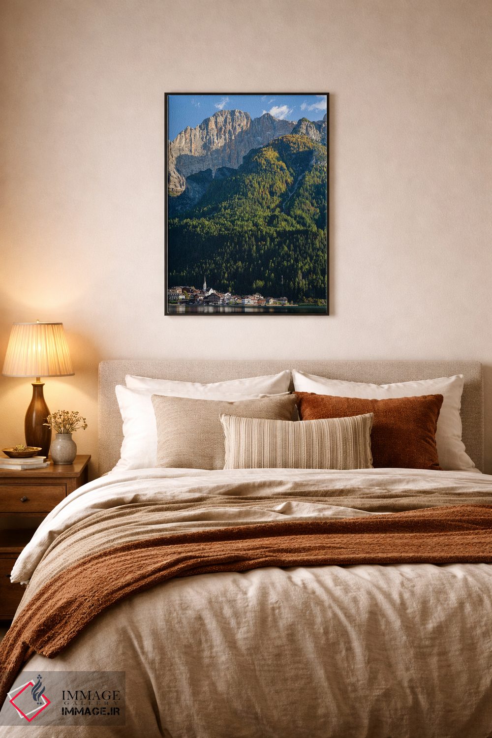 تابلو دکوراتیو an icon of the dolomites in the Veneto,دهکده آلگه کنار دریا… اثر مارتین زویک - D5B