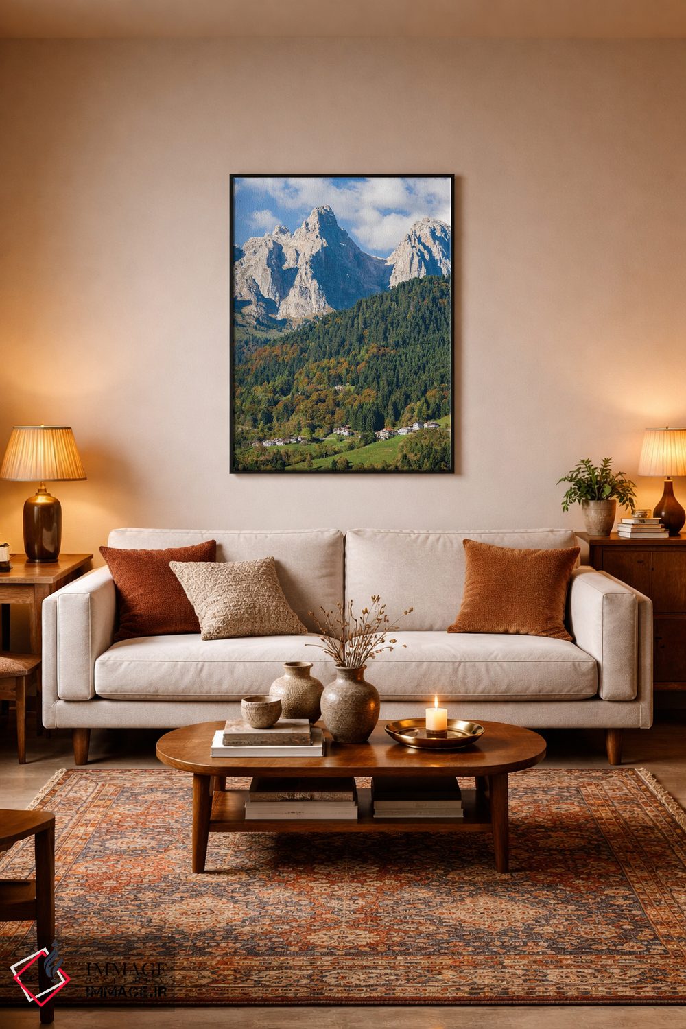 تابلو دکوراتیو روستاهای سراسین و پونگان در ونتو زیر قله های رشته کوه پاله… اثر مارتین زویک - D4B