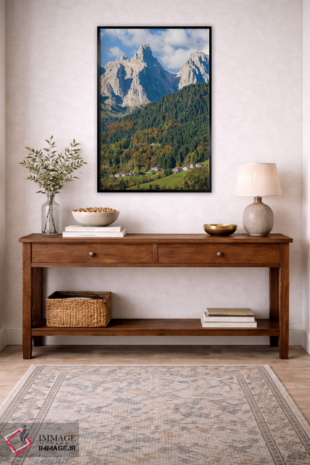 تابلو دکوراتیو روستاهای سراسین و پونگان در ونتو زیر قله های رشته کوه پاله… اثر مارتین زویک - D5B