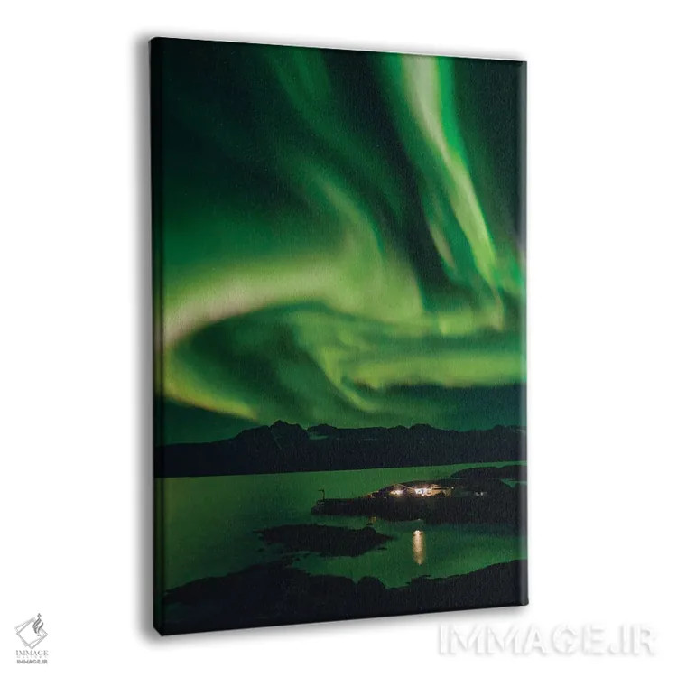 تابلو دکوراتیو Danish Territory,شفق شمالی بر فراز منطقه مسکونی کومیت، بخش… اثر مارتین زویک - نمای پرسپکتیو محصول