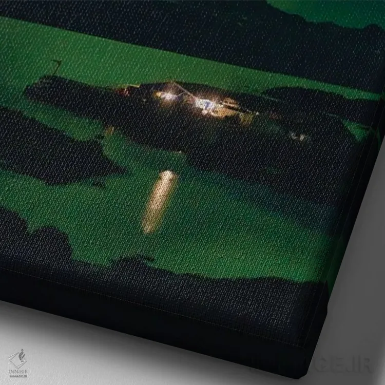 تابلو دکوراتیو Danish Territory,شفق شمالی بر فراز منطقه مسکونی کومیت، بخش… اثر مارتین زویک - نمای نزدیک بافت بوم