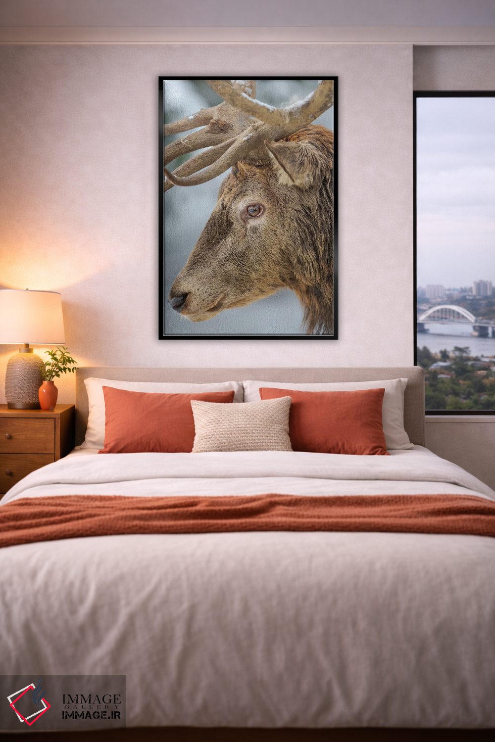 تابلو دکوراتیو Red Deer In Snow, Alpenwildpark Obermaiselstein Europe, Ger… اثر مارتین زویک - D5B