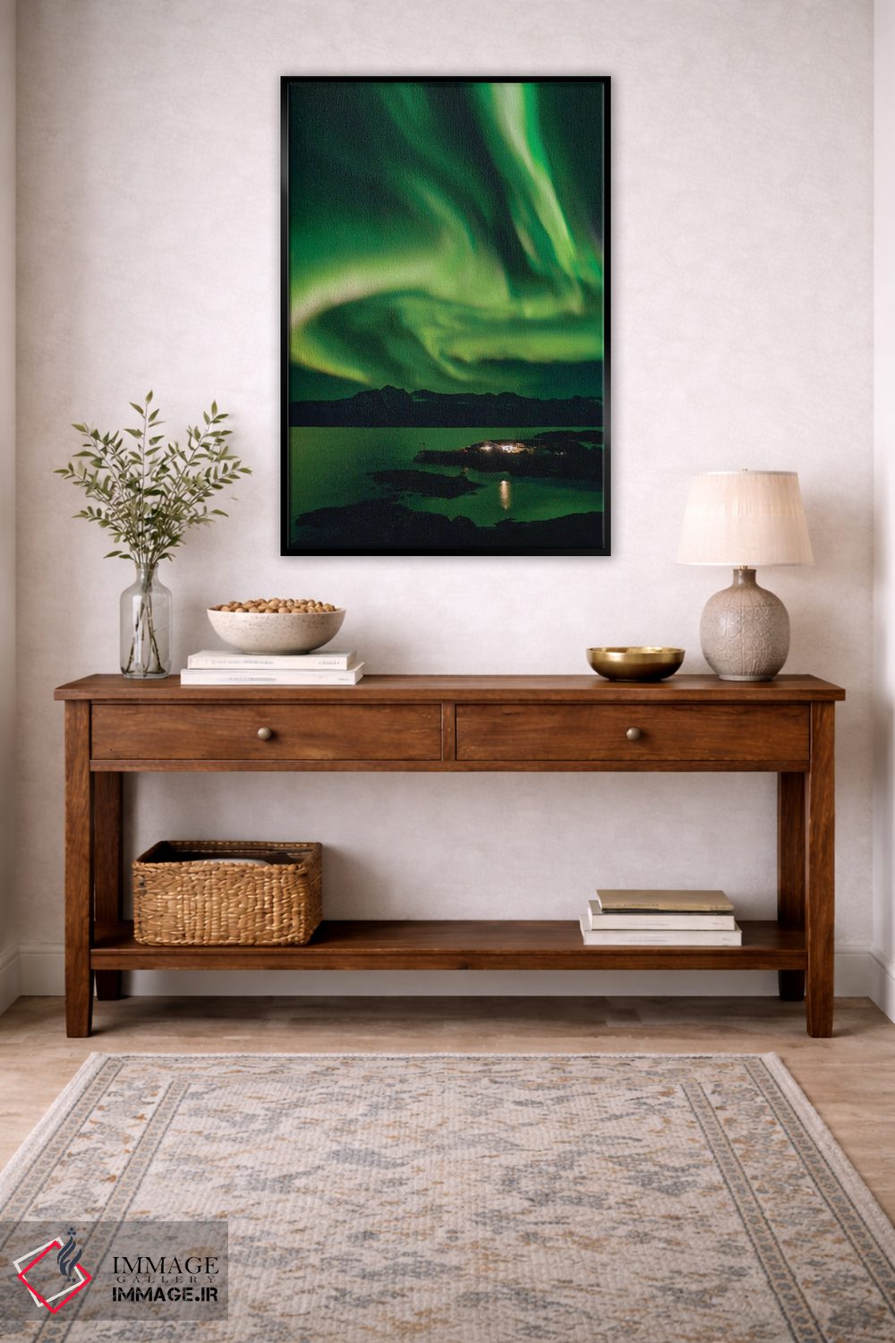 تابلو دکوراتیو Danish Territory,شفق شمالی بر فراز منطقه مسکونی کومیت، بخش… اثر مارتین زویک - D4B