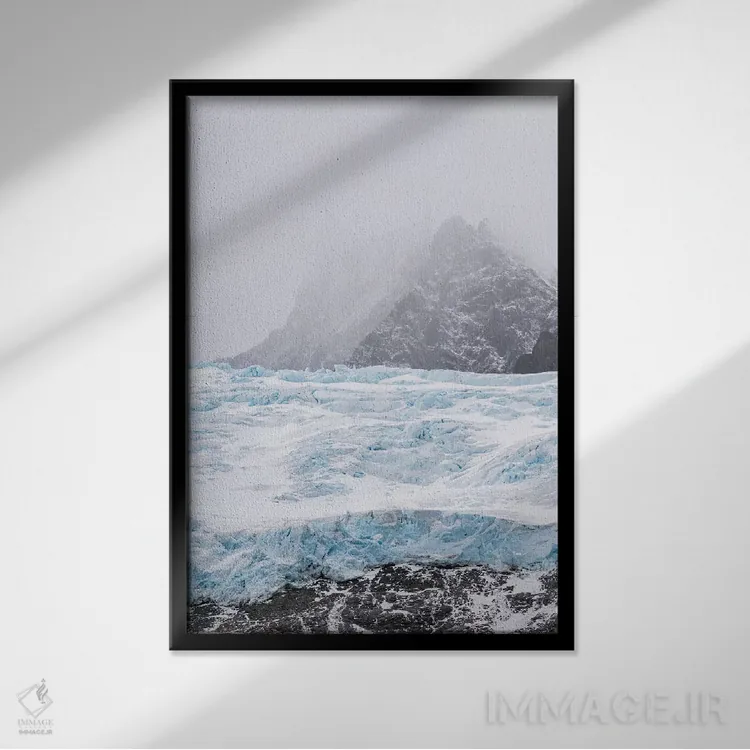 تابلو دکوراتیو یخچال های فلات فیورد درایگالسکی در انتهای جنوبی جورجیای جنو… اثر مارتین زویک - نمای قابدار مشکی