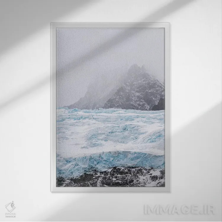 تابلو دکوراتیو یخچال های فلات فیورد درایگالسکی در انتهای جنوبی جورجیای جنو… اثر مارتین زویک - نمای قابدار سفید