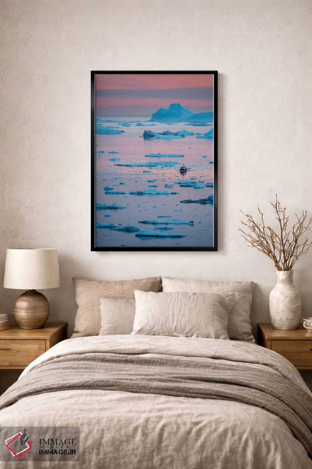 تابلو دکوراتیو UNESCO, Ilulissat Kangerlua at Disko Bay. Greenland,قایق در… اثر مارتین زویک - D2B